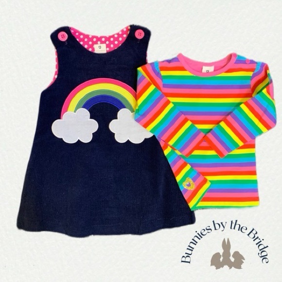 Rainbow appliqué corduroy 2 piece set - Picture 3 of 3